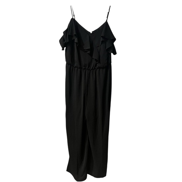 London Times Women’s Cold Shoulder Ruffle Tank Jumpsuit Flowy Wide Leg NWT - Picture 4 of 15